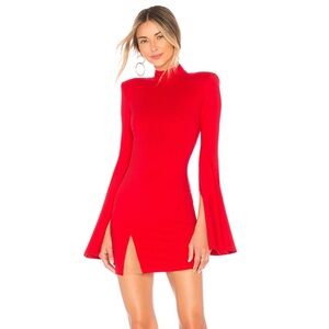 Elegant Red Long-Sleeve Dress x REVOLVE Mr. Gibson Mini Dress in Red